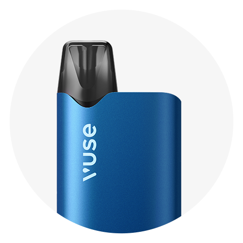 Blue Vuse Reload Box device on White background