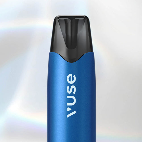 Blue Reload Pen with 'vuse' branding on a gradient background